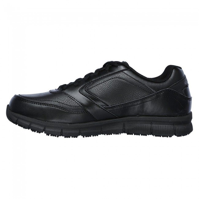 Skechers Lace Up Athletic W/ Sr Outsole ΜΑΥΡΟ